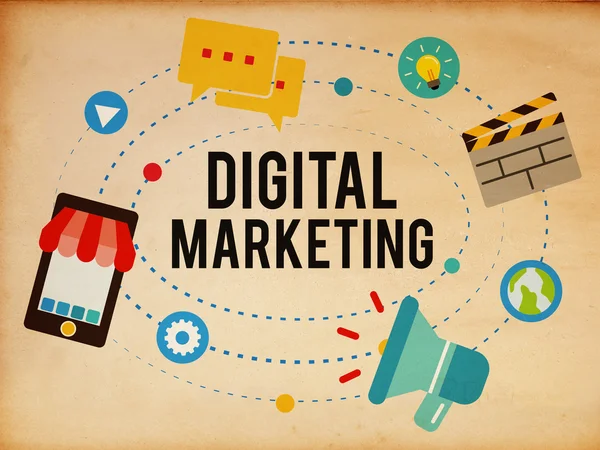 Digitale Marketing en merk — Stockfoto