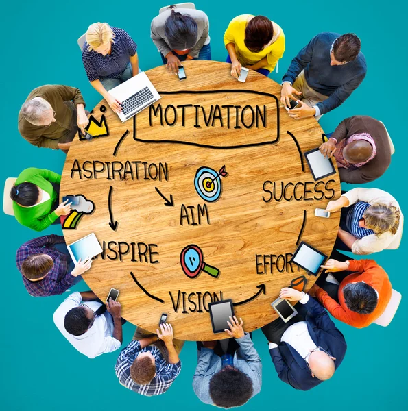 Pessoas de negócios e conceito de motivação — Fotografia de Stock
