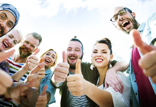 Friends Showing Thumbs up, Togetherness Concept — Stock Photo, Image
