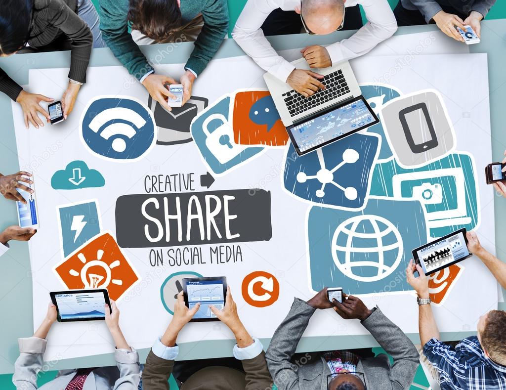 Creative Share Social Media Concept