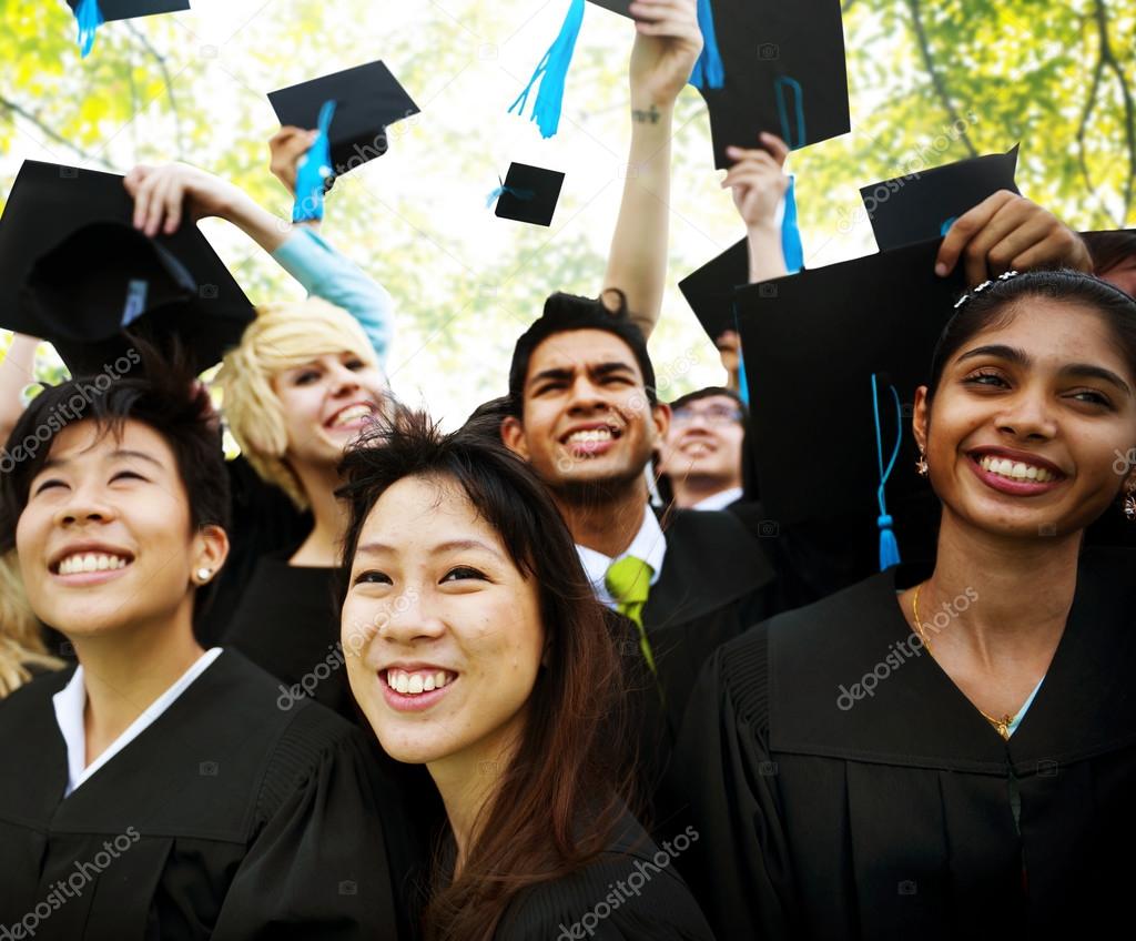 Students Celebrating Graduation Concept