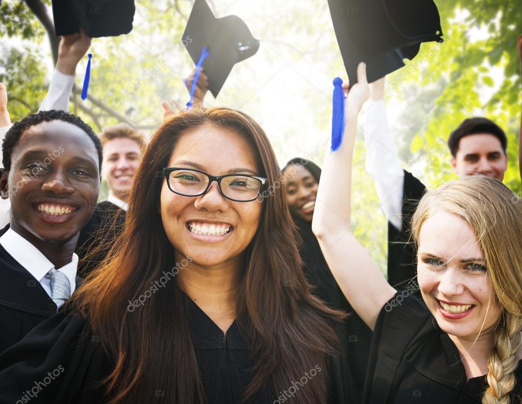 Students Celebrating Graduation Concept