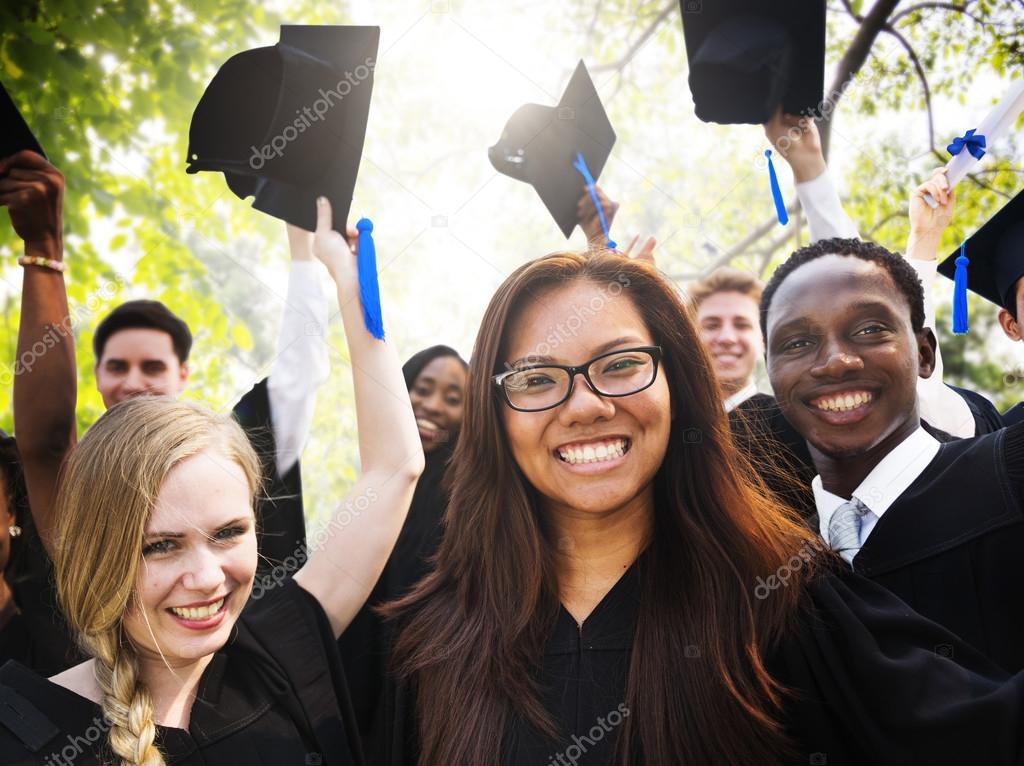 Students Celebrating Graduation Concept