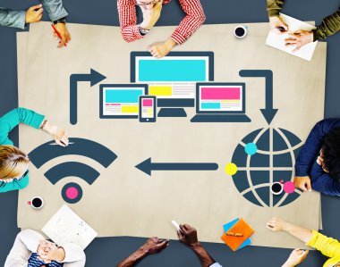 İnsanlar ve Internet teknoloji kavramı