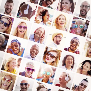 çeşitli mutlu gençler