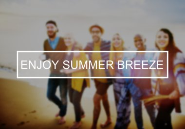 Summer Breeze metin ve dostluk kavramı keyfini çıkarın
