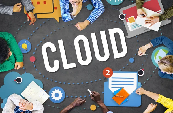 Cloud Computing, społeczna koncepcja — Zdjęcie stockowe