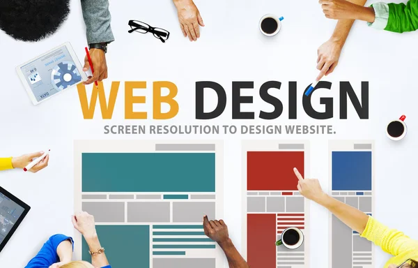 Diseño Web, Concepto de Información de Medios — Foto de Stock