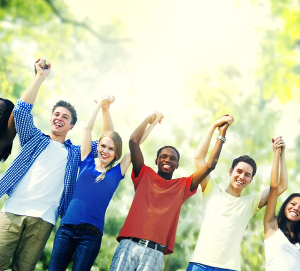 Amigos Celebración Concepto de victoria — Foto de Stock