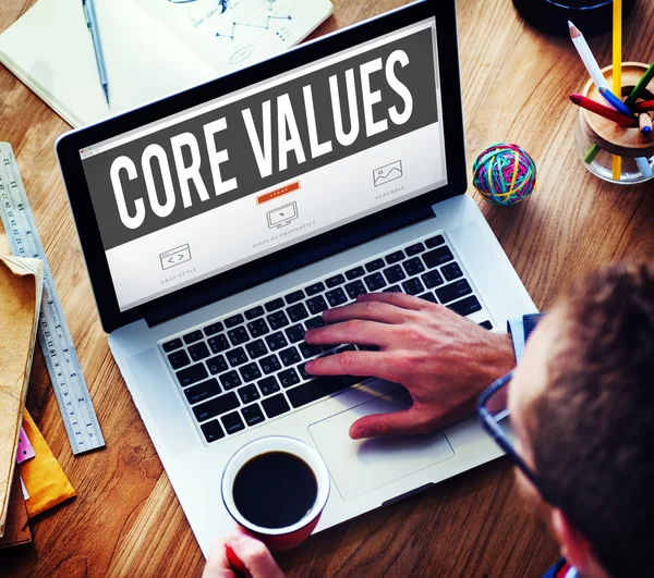 Alapvető értékeket szövegként koncepció — Stock Fotó
