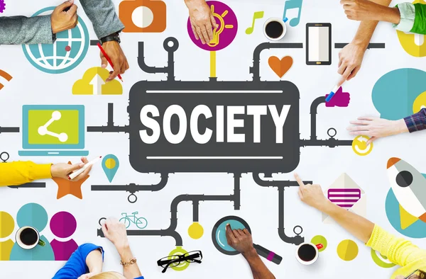 Diversiteit mensen en sociale Media Concept — Stockfoto