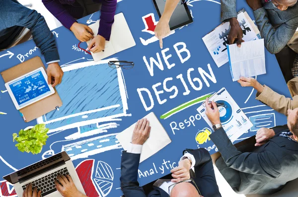 Web Design a koncepce rozvoje webu — Stock fotografie