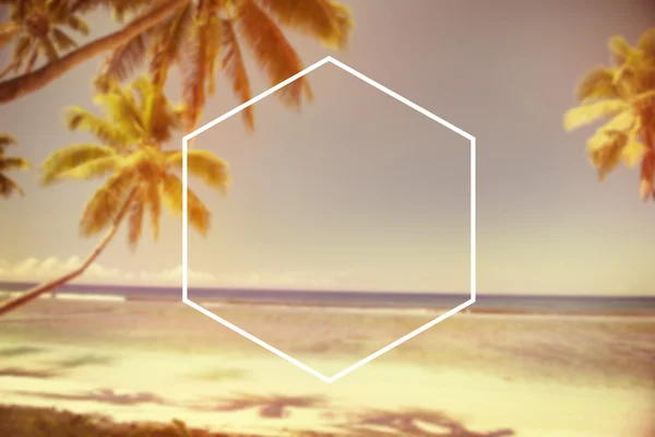 Fondo de verano con marco hexagonal —  Fotos de Stock