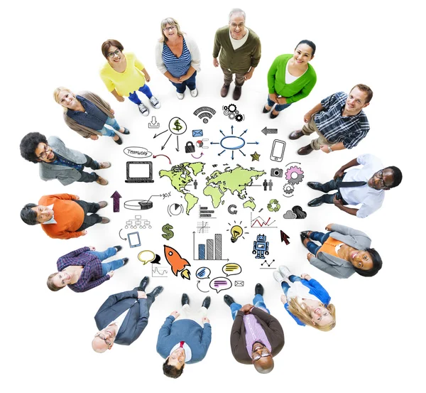 Group of Diversity People and Global Business — Stock Photo, Image