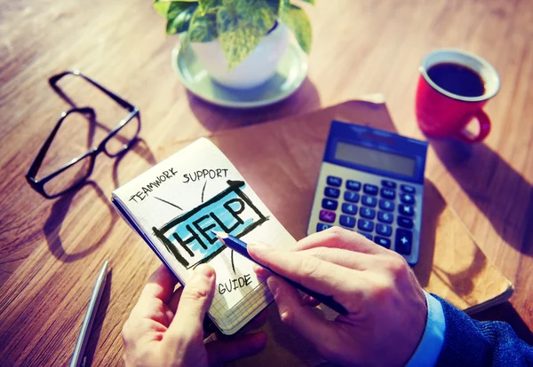 Pantalla de tableta con ayuda — Foto de Stock