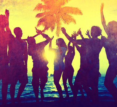 Beach kavramı parti insanlar