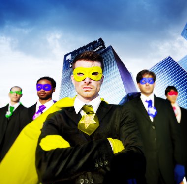 İşadamları süper kahraman kostümleri