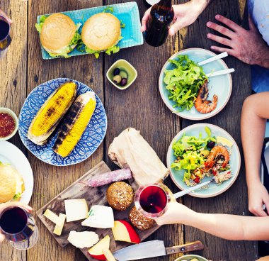 Lezzetli yemek ta parti tablo