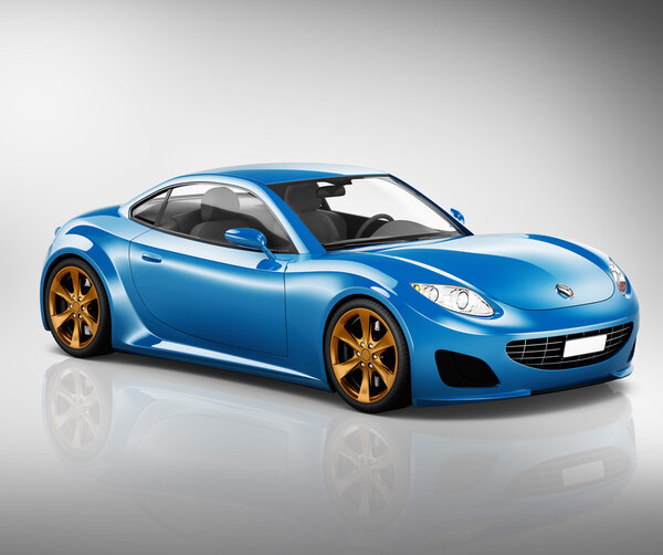 3D Sport Car Illustration Concept
