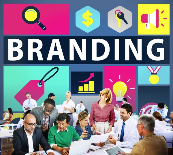 Business people and branding — Stock Photo, Image