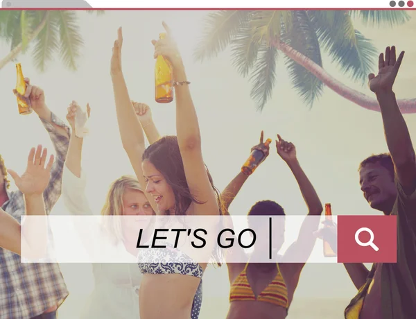 Let 's Go Text, Summer Concept — стоковое фото