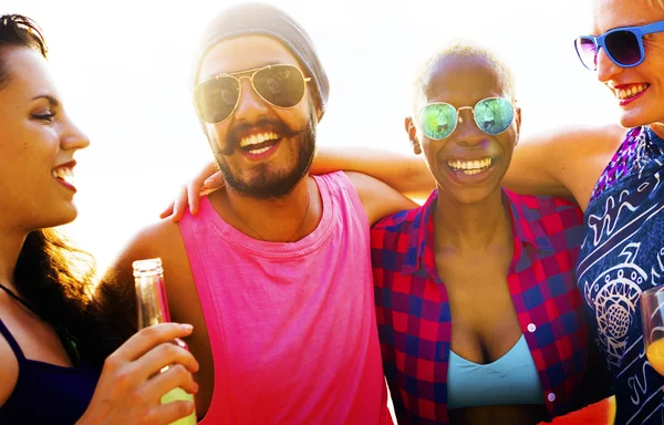 Diverse Group of People at Beach Party Concept — Stock Photo, Image