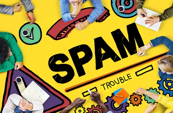 Концепция проблемы спама — стоковое фото