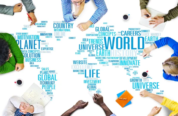 Gruppen för företag och världen globalisering koncept — Stockfoto