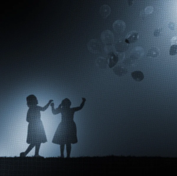 Niños mirando Globos — Foto de Stock