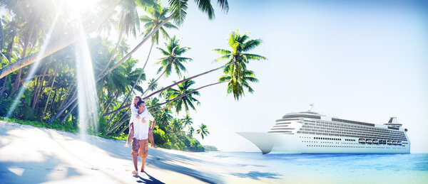 Couple at Beach, Holiday Concept