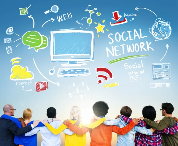 Nätverk Social Media koncept — Stockfoto