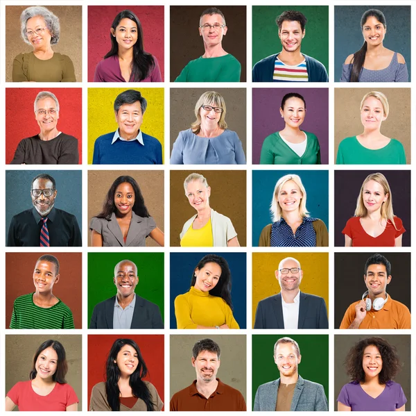 Retrato de personas sonrientes multiétnicas — Foto de Stock