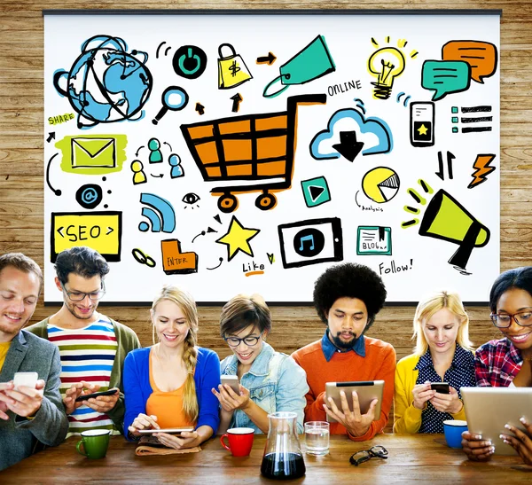 Marketing online, Concetto di strategia — Foto Stock