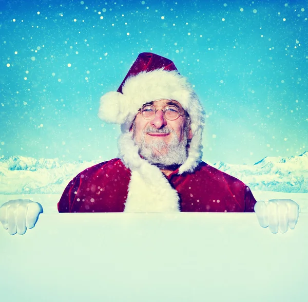 Babbo Natale Holding Blank — Foto Stock