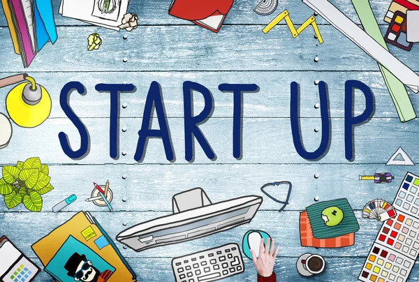 Plantilla gráfica con Start up — Foto de Stock