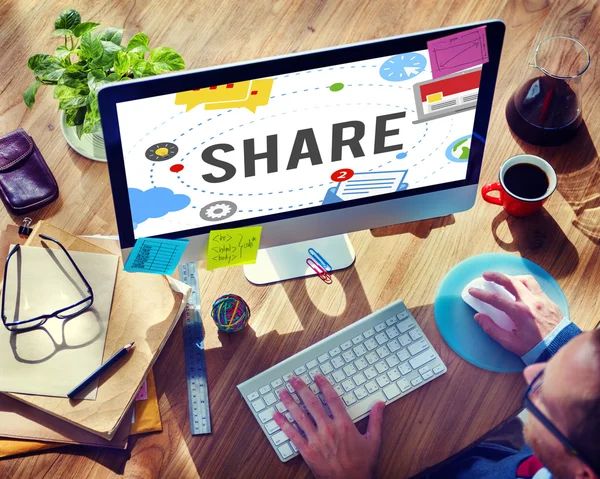Compartilhando conceito de rede social — Fotografia de Stock