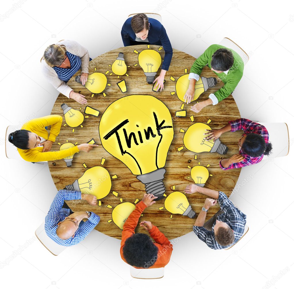 Group of Business People and Think