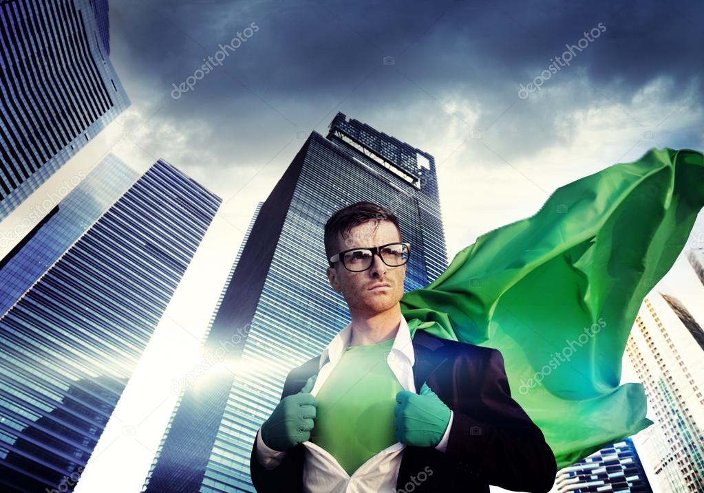 Strong Superhero Businessman 