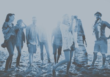 Kavram bağ Beach yaz arkadaş