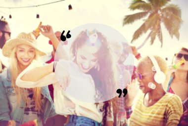 Boş kopya alanı, yaz konsepti de arkadaşlar