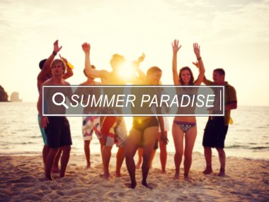 Yaz eğlence dostluk kavramı