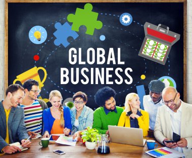İnsanlar toplantı ve küresel iş kavramı