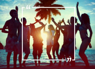 Yaz eğlence dostluk kavramı