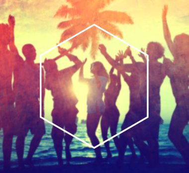 Yaz eğlence dostluk kavramı