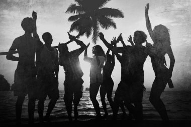 Yaz eğlence dostluk kavramı