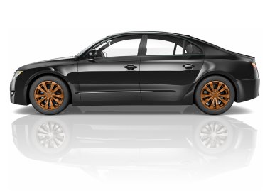 Araba, ulaşım 3d illüstrasyon kavramı