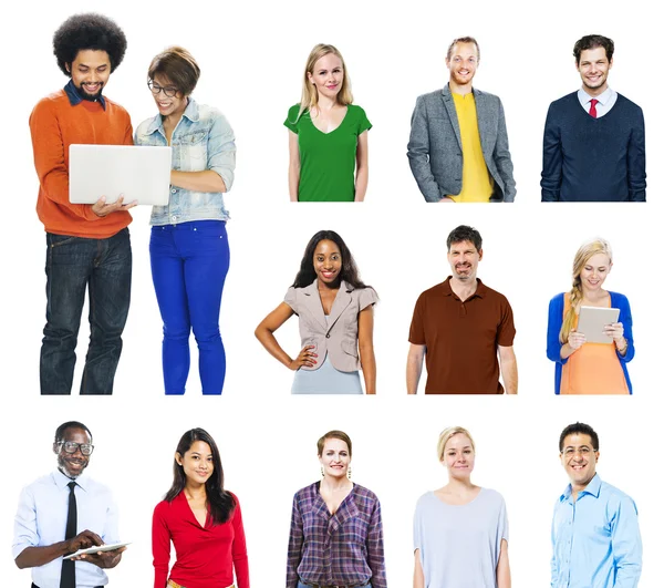 Diversiteit groep mensen in collage — Stockfoto