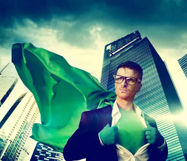 Strong Superhero Businessman — Stock Photo, Image