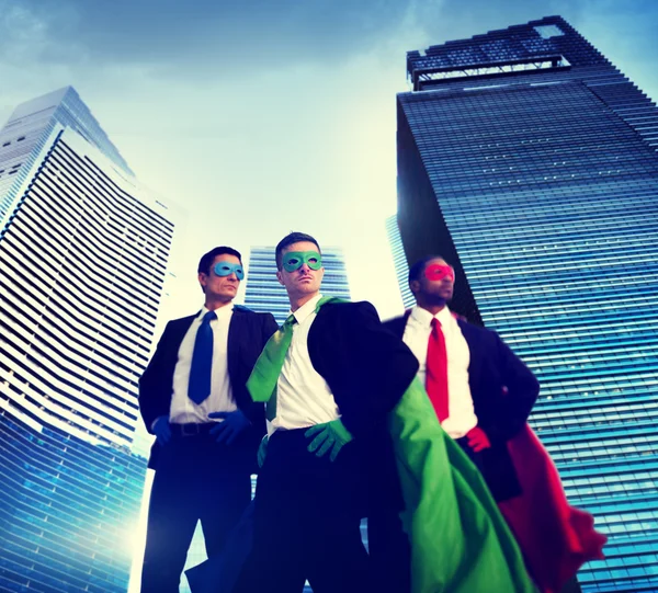 Businessmen in Superhero costumes — Stock Photo, Image