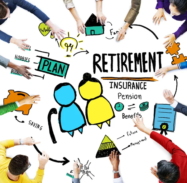 Sokszínűség emberek, vita a nyugdíj — Stock Fotó